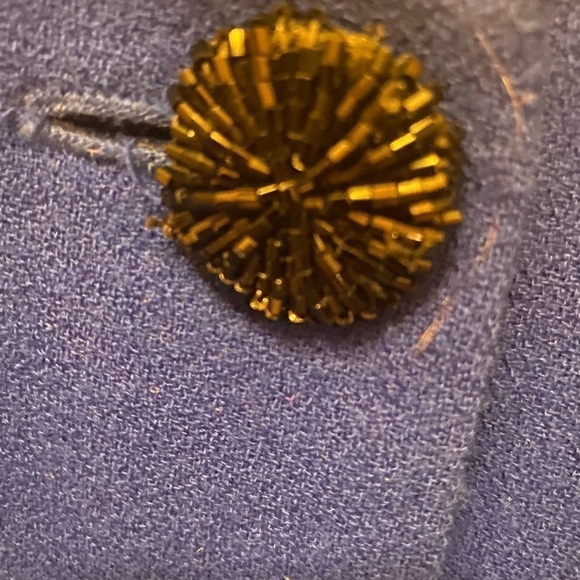 NOLAN MILLER RIYAL BLUE 100% WOOL BEADED BLAZER SIZE 12 - Picture 5 of 9